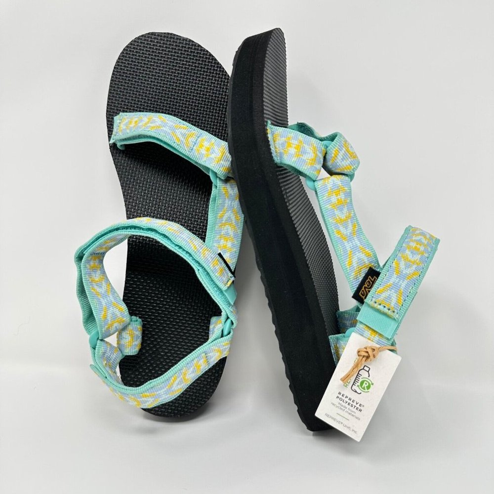 Teva Womens Midform Universal Sandals Size 11 Triton Cascade Aqua Yellow Blue